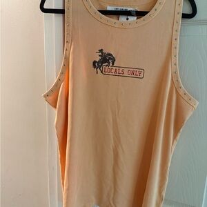 Idyllwind Peach Studded 'Locals Only' Graphic Tank